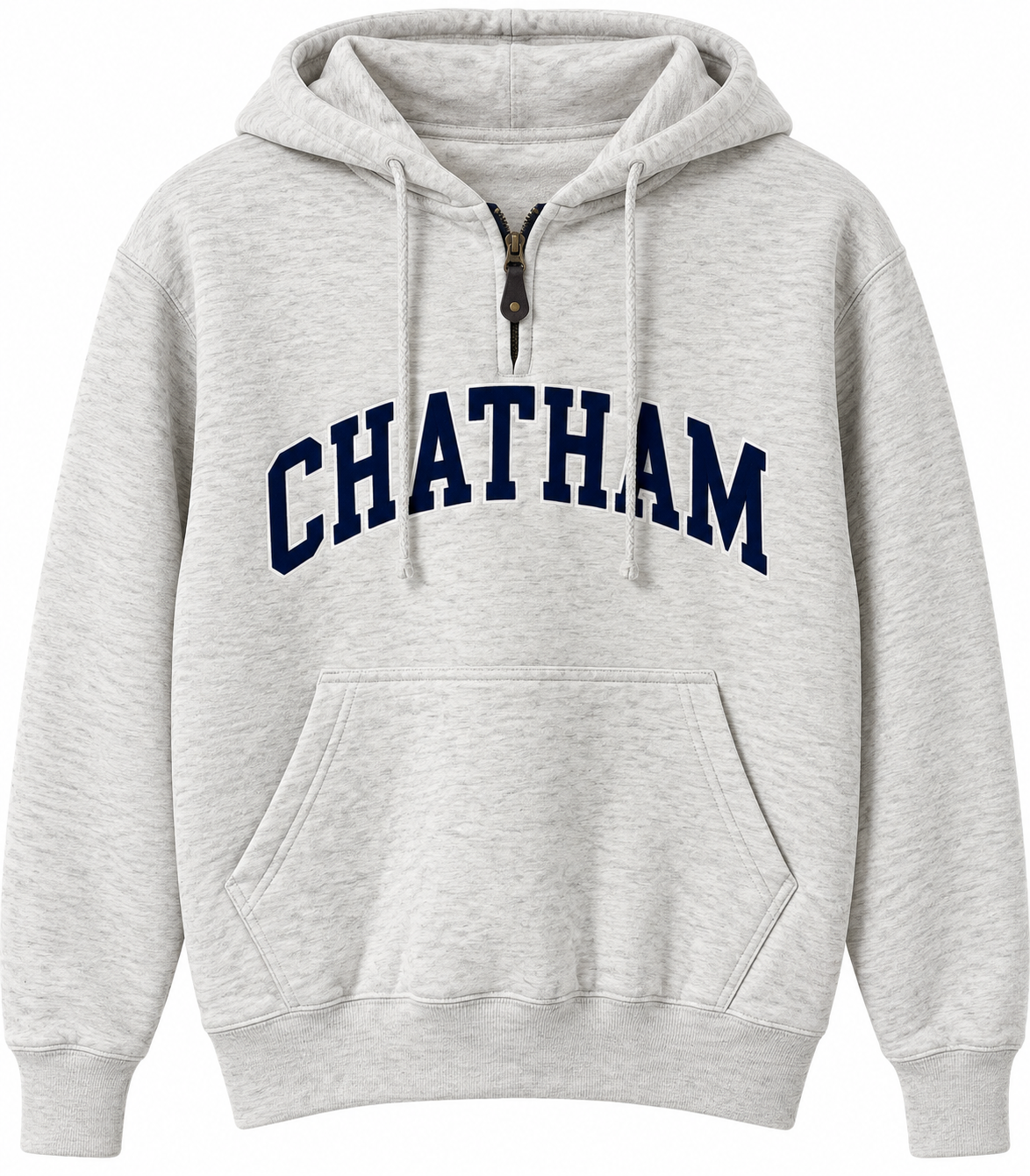 Chatham 1/4 Zip Hood Oatmeal with Navy