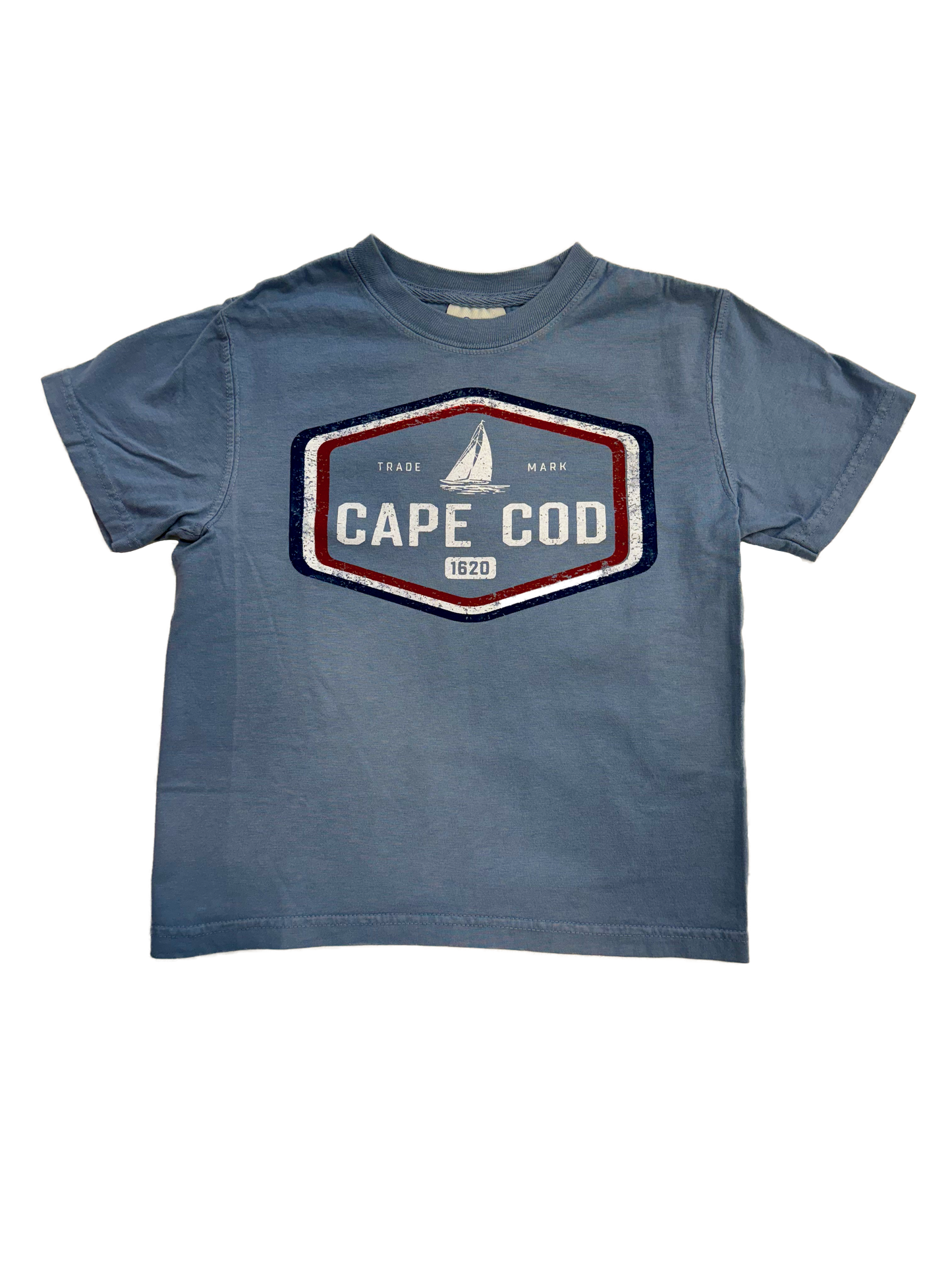 Youth Cape Cod Sailboat CB Label Red, White, and Blue