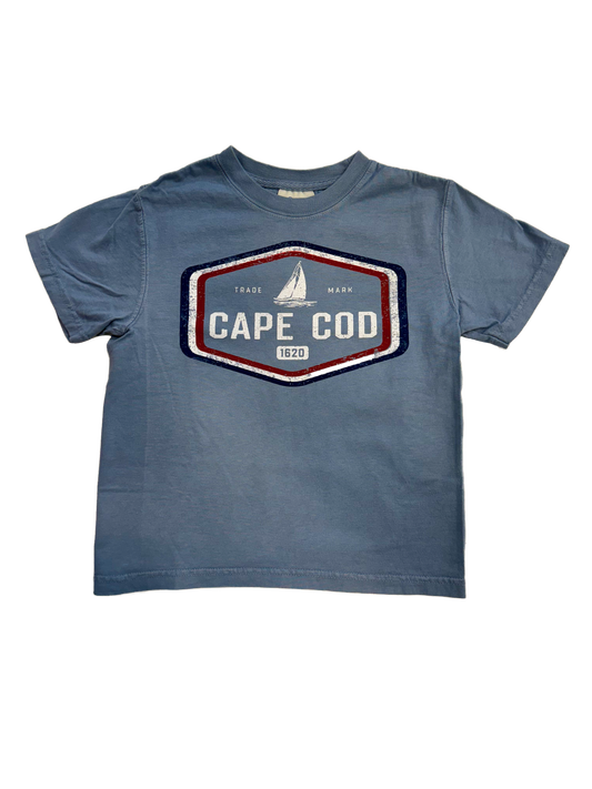 Youth Cape Cod Sailboat CB Label Red, White, and Blue